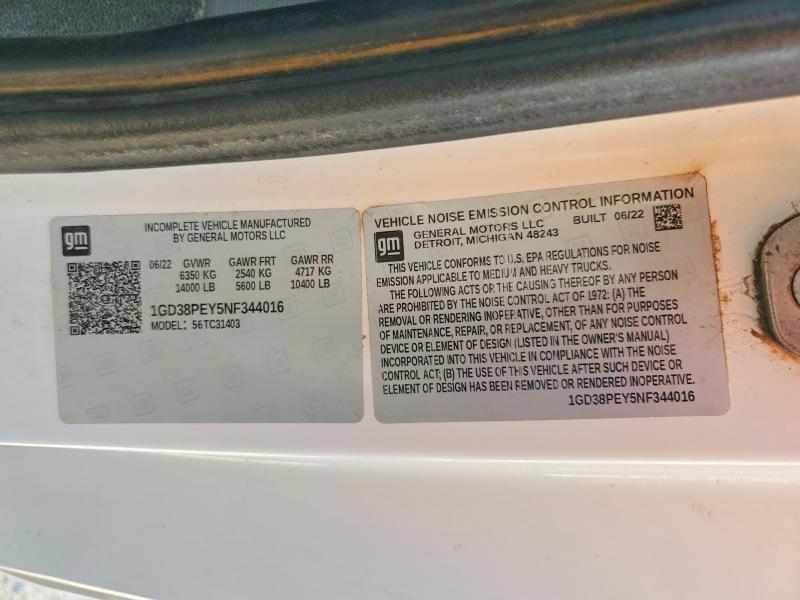 51655016 :رقم المزاد ، 1GD38PEY5NF344016 vin ، 2022 Gmc Sierra مزاد بيع