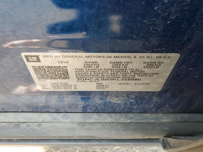 Продажа на аукционе авто 2019 Chevrolet Trax, vin: 3GNCJLSB5KL259980, номер лота: 48038896