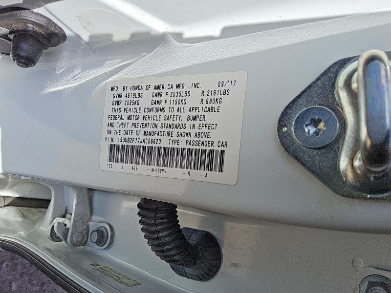 2018 Acura Tlx მანქანა იყიდება აუქციონზე, vin: 19UUB2F77JA008623, აუქციონის ნომერი: 50828766