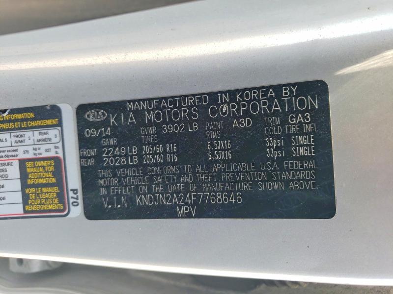 Продаж на аукціоні авто 2015 Kia Soul, vin: KNDJN2A24F7768646, номер лоту: 49795006