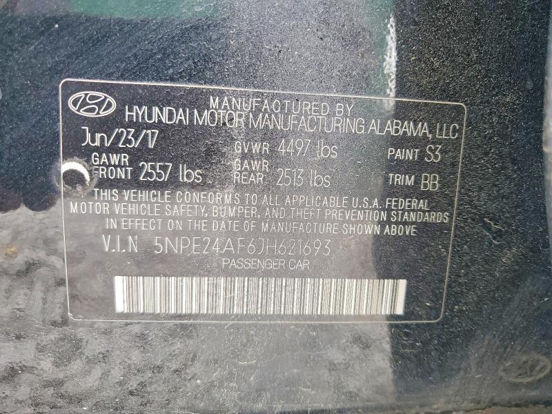 2018 Hyundai Sonata მანქანა იყიდება აუქციონზე, vin: 5NPE24AF6JH621693, აუქციონის ნომერი: 51408796