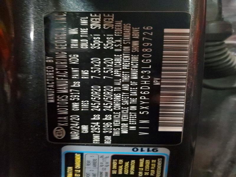 Aukcja sprzedaży 2020 Kia Telluride, vin: 5XYP6DHC3LG089726, numer aukcji: 49641896