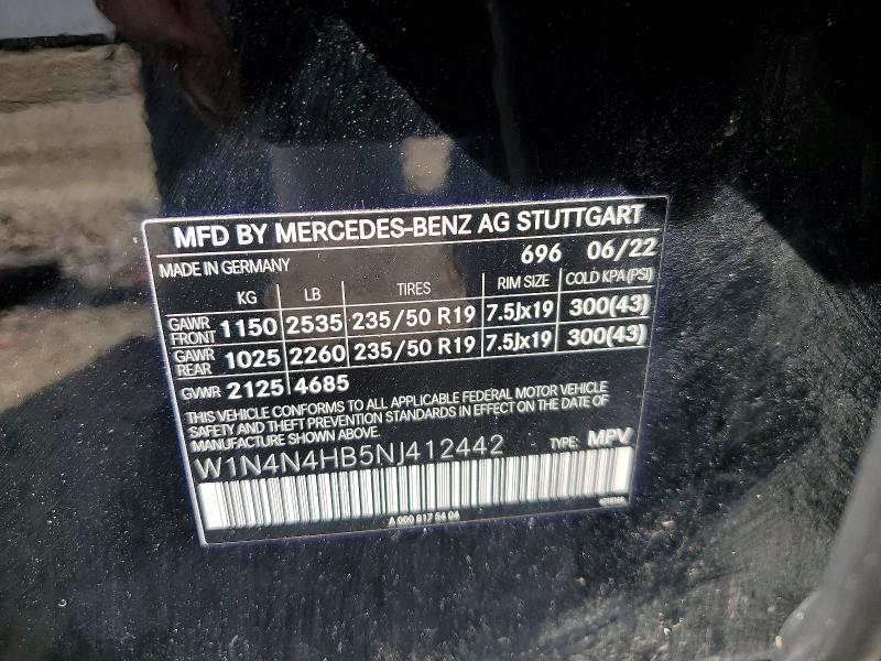 51447746 :رقم المزاد ، W1N4N4HB5NJ412442 vin ، 2022 Mercedes-benz Gla مزاد بيع