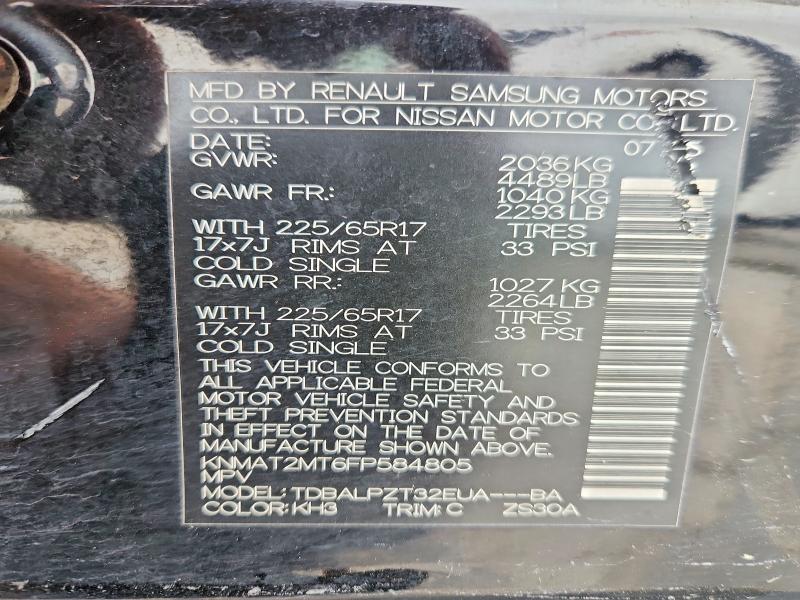 51644166 :رقم المزاد ، KNMAT2MT6FP584805 vin ، 2015 Nissan Rogue مزاد بيع