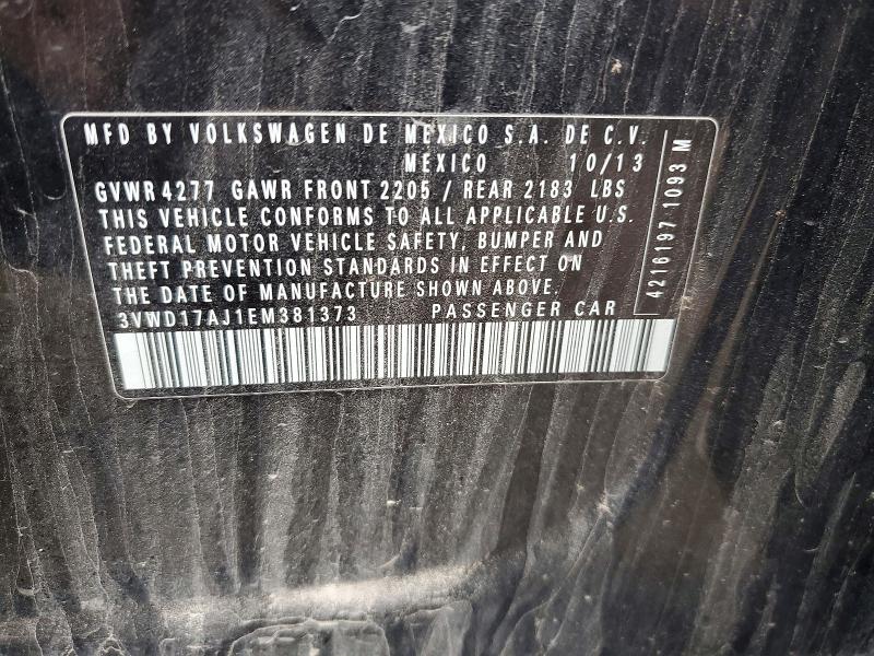 51468066 :رقم المزاد ، 3VWD17AJ1EM381373 vin ، 2014 Volkswagen Jetta مزاد بيع