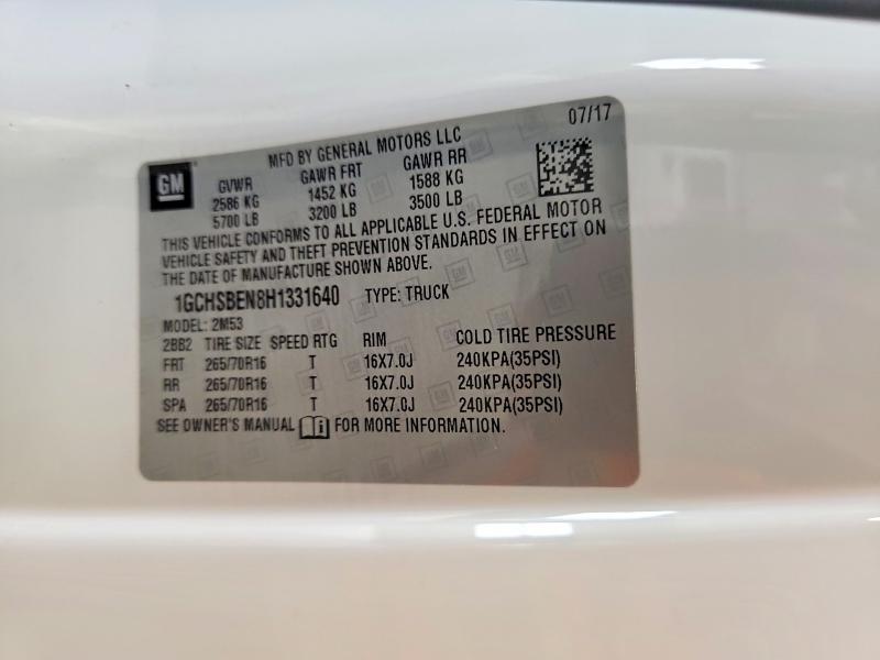 Продаж на аукціоні авто 2017 Chevrolet Colorado, vin: 1GCHSBEN8H1331640, номер лоту: 49719636