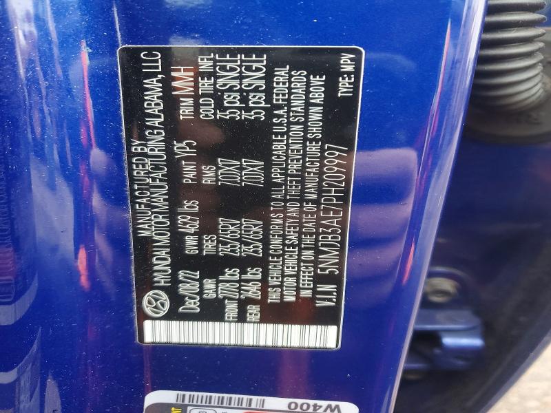 50253156 :رقم المزاد ، 5NMJB3AE7PH209997 vin ، 2023 Hyundai Tucson مزاد بيع