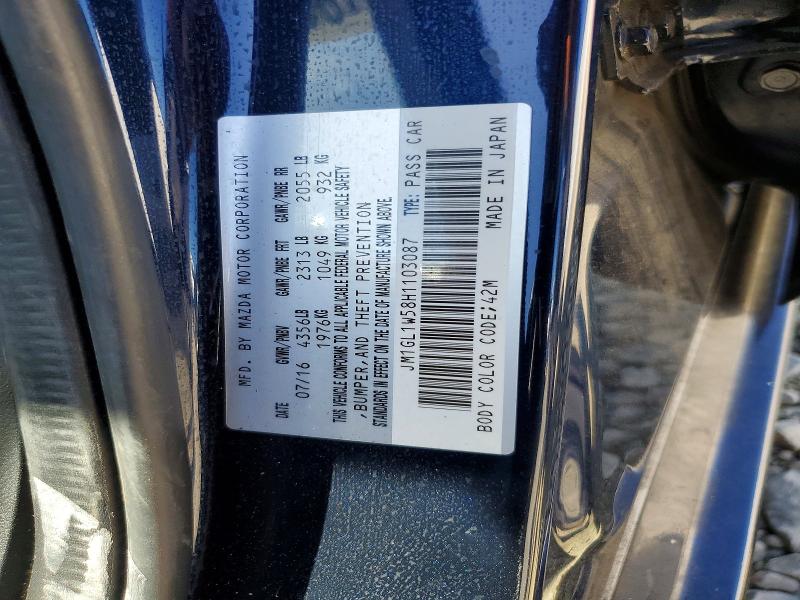 Продажа на аукционе авто 2017 Mazda 6, vin: JM1GL1W58H1103087, номер лота: 51793296