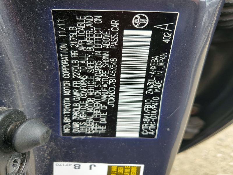 49737516 :رقم المزاد ، JTDKN3DU7B1463548 vin ، 2011 Toyota Prius مزاد بيع