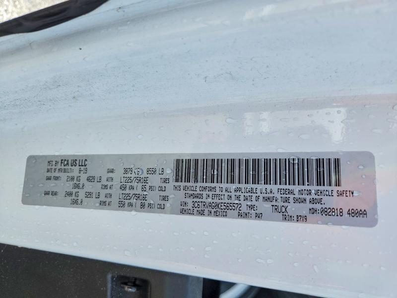 Продаж на аукціоні авто 2019 Ram Promaster 1500, vin: 3C6TRVAG0KE565572, номер лоту: 46411556