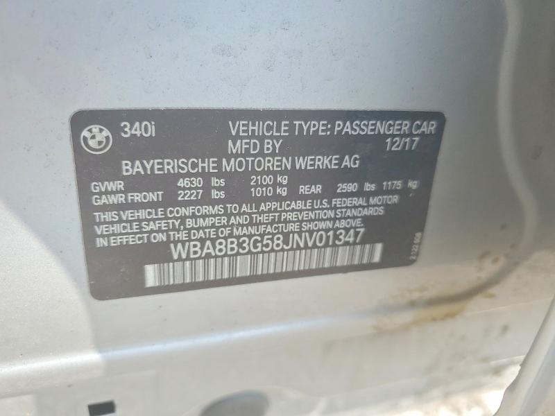 Продажа на аукционе авто 2018 Bmw 340, vin: WBA8B3G58JNV01347, номер лота: 51513976