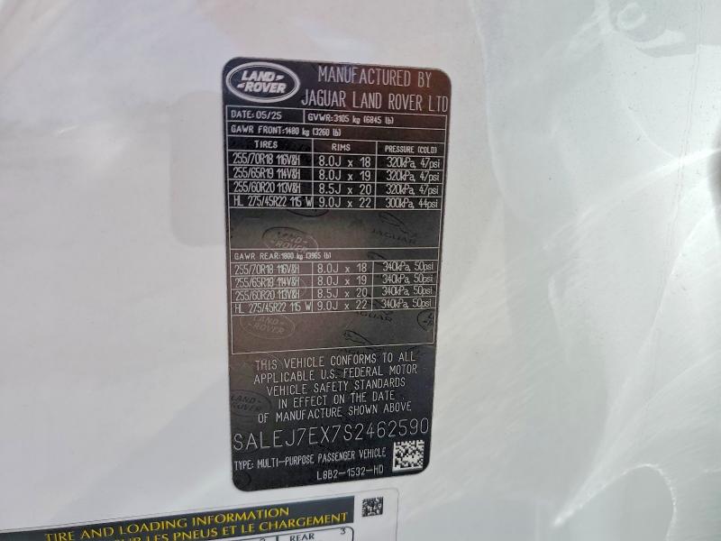 Aukcja sprzedaży 2025 Land Rover Defender, vin: SALEJ7EX7S2462590, numer aukcji: 50671296