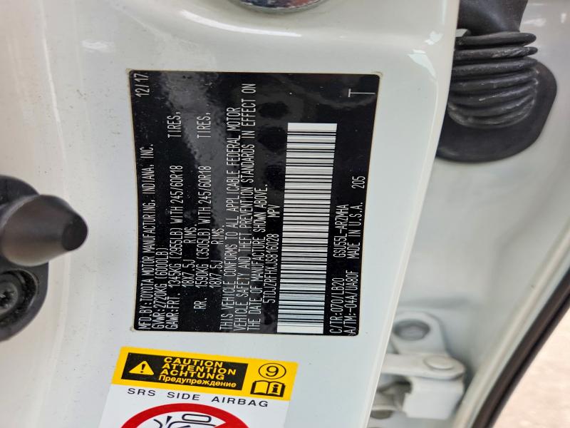 2018 Toyota Highlander მანქანა იყიდება აუქციონზე, vin: 5TDJZRFHXJS816028, აუქციონის ნომერი: 49889856