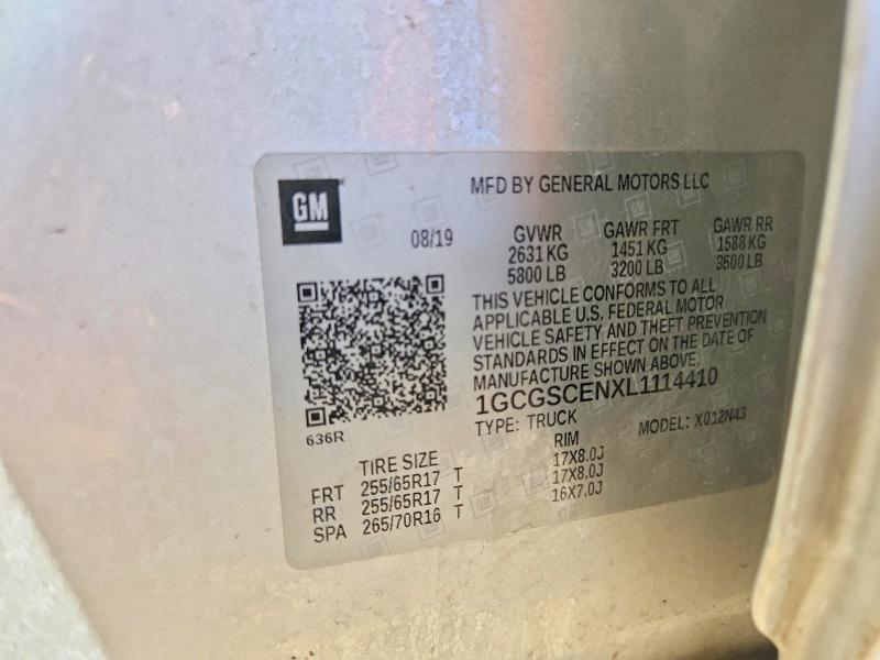 Продаж на аукціоні авто 2020 Chevrolet Colorado, vin: 1GCGSCENXL1114410, номер лоту: 49513846