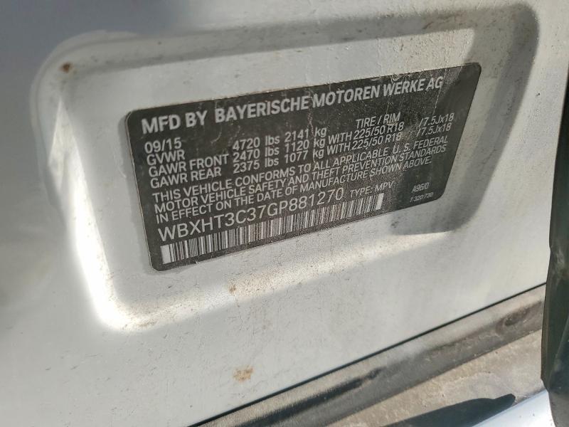 48380166 :رقم المزاد ، WBXHT3C37GP881270 vin ، 2016 Bmw X1 مزاد بيع