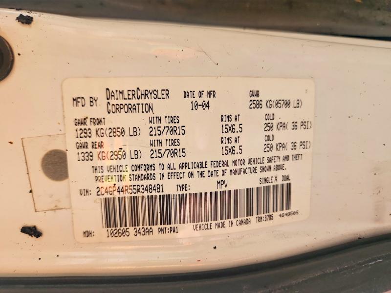Aukcja sprzedaży 2005 Chrysler Town & Country, vin: 2C4GP44R55R348481, numer aukcji: 50083886