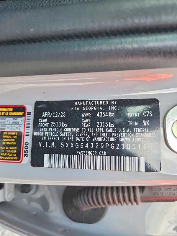 Продаж на аукціоні авто 2023 Kia K5, vin: 5XXG64J29PG218516, номер лоту: 49418396