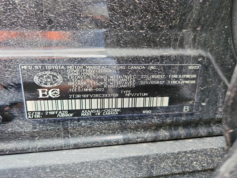 Aukcja sprzedaży 2024 Toyota Rav4, vin: 2T3R1RFV3RC393708, numer aukcji: 47273976