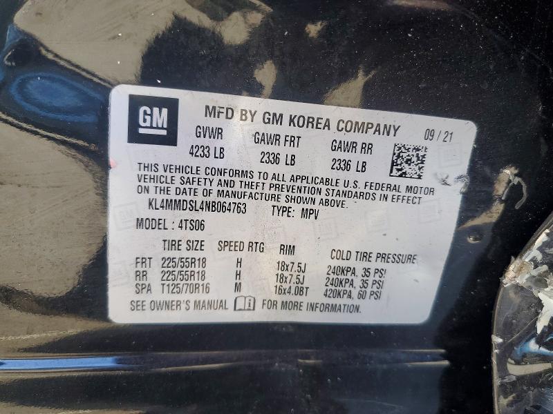 2022 Buick Encore Gx მანქანა იყიდება აუქციონზე, vin: KL4MMDSL4NB064763, აუქციონის ნომერი: 50233156