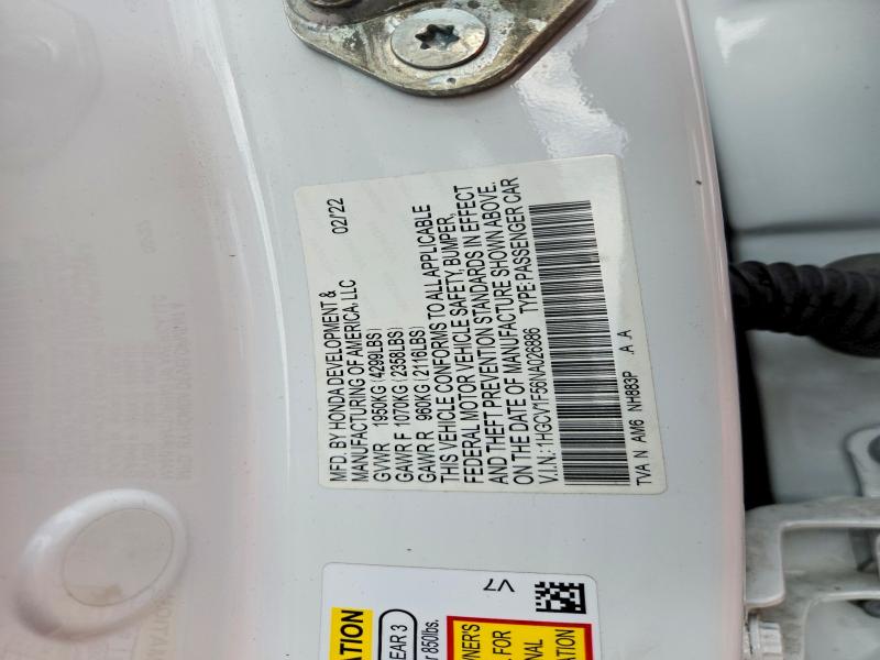 Продажа на аукционе авто 2022 Honda Accord, vin: 1HGCV1F56NA026886, номер лота: 52041396