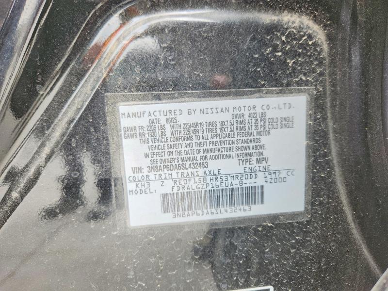 2025 Nissan Kicks მანქანა იყიდება აუქციონზე, vin: 3N8AP6DA6SL432463, აუქციონის ნომერი: 48443126