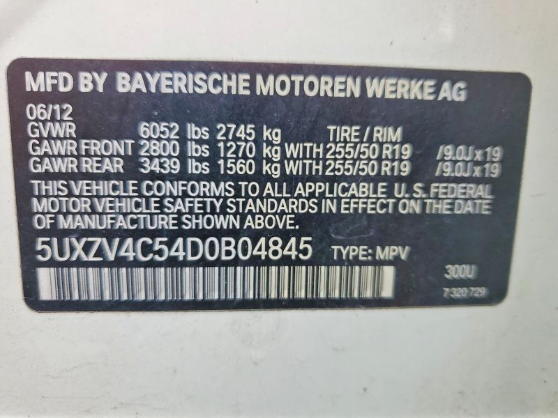 Aukcja sprzedaży 2013 Bmw X5, vin: 5UXZV4C54D0B04845, numer aukcji: 49328666