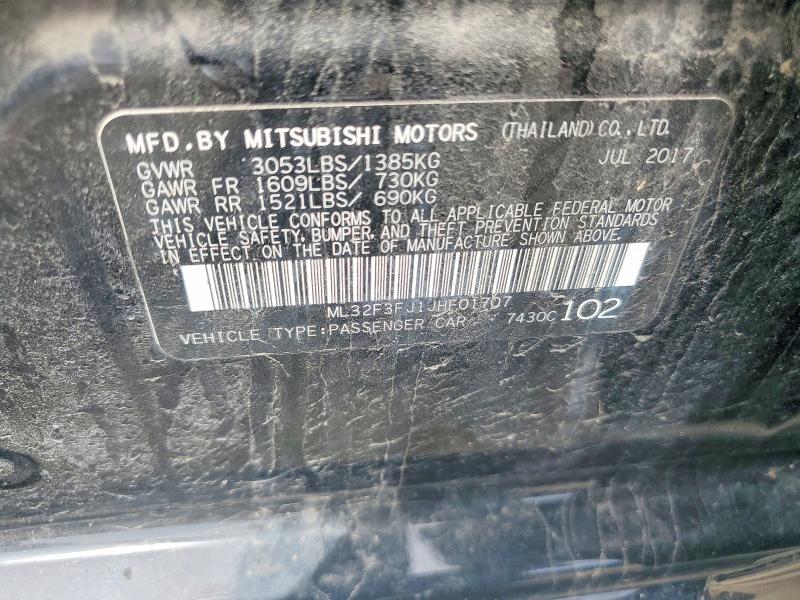 Продажа на аукционе авто 2018 Mitsubishi Mirage, vin: ML32F3FJ1JHF01707, номер лота: 51448716