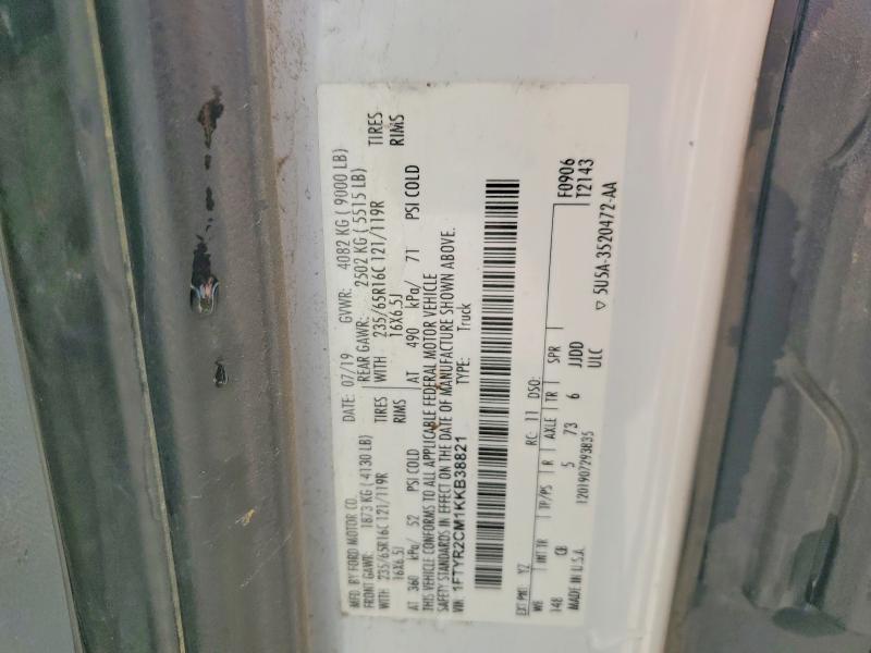 2019 Ford Transit მანქანა იყიდება აუქციონზე, vin: 1FTYR2CM1KKB38821, აუქციონის ნომერი: 48476146