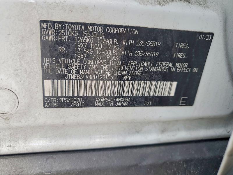 48084836 :رقم المزاد ، JTMEB3FV4PD122156 vin ، 2023 Toyota Rav4 Prime مزاد بيع