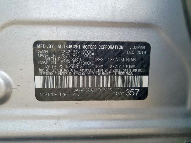 Продаж на аукціоні авто 2020 Mitsubishi Outlander Sport, vin: JA4AR3AU2LU017886, номер лоту: 50499816