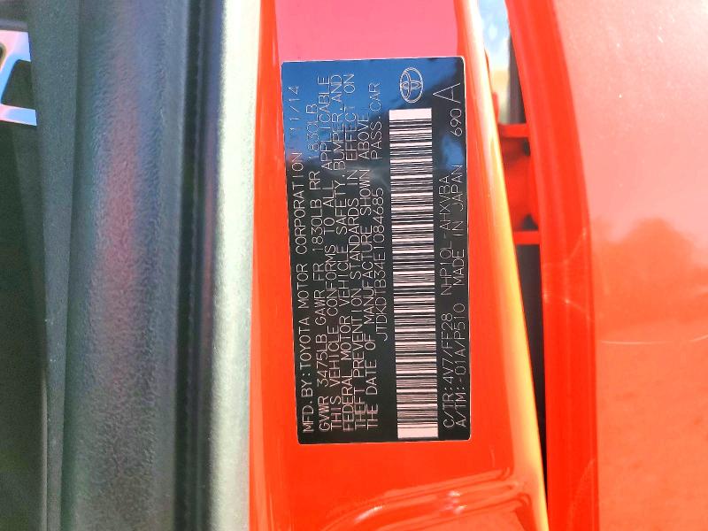 49096186 :رقم المزاد ، JTDKDTB34E1084685 vin ، 2014 Toyota Prius C مزاد بيع