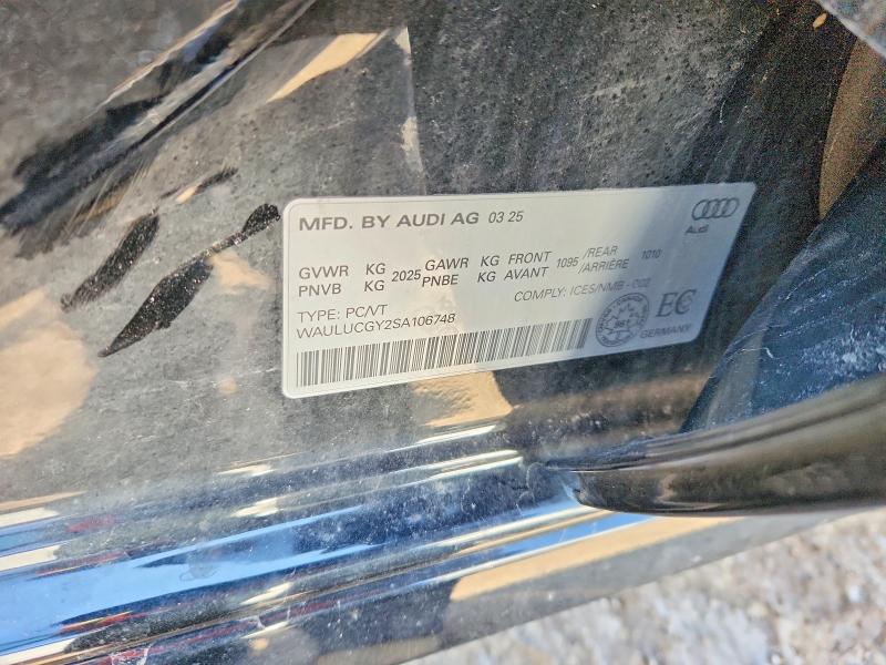 48861056 :رقم المزاد ، WAULUCGY2SA106748 vin ، 2025 Audi A3 مزاد بيع