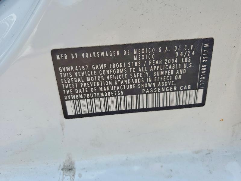 Продажа на аукционе авто 2024 Volkswagen Jetta, vin: 3VWBM7BU7RM085755, номер лота: 50848666