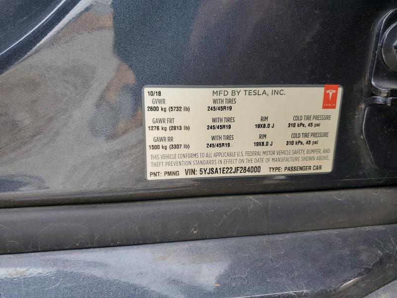 Aukcja sprzedaży 2018 Tesla Model S, vin: 5YJSA1E22JF284000, numer aukcji: 48868976