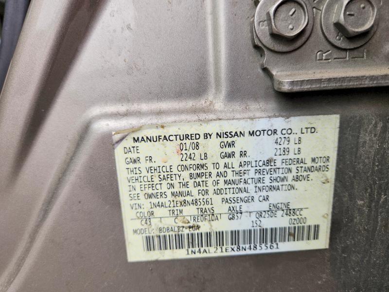 Aukcja sprzedaży 2008 Nissan Altima, vin: 1N4AL21EX8N485561, numer aukcji: 49892436