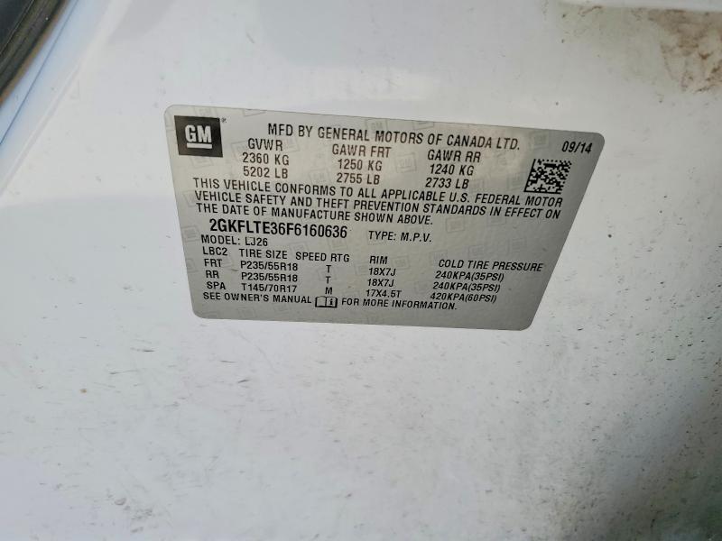 2015 Gmc Terrain მანქანა იყიდება აუქციონზე, vin: 2GKFLTE36F6160636, აუქციონის ნომერი: 49472296