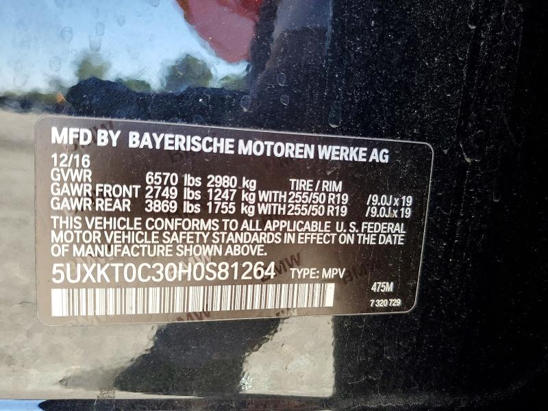Aukcja sprzedaży 2017 Bmw X5, vin: 5UXKT0C30H0S81264, numer aukcji: 48013966
