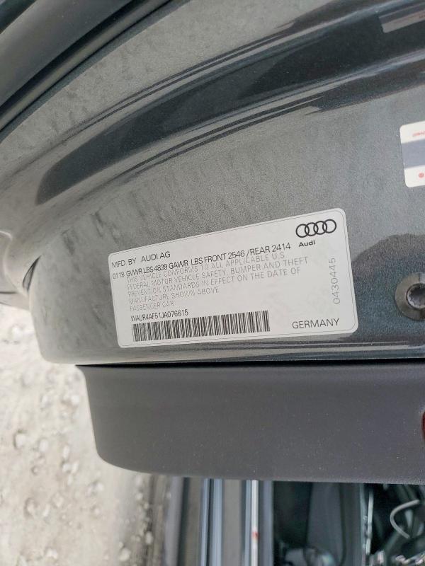 Продажа на аукционе авто 2018 Audi S5, vin: WAUR4AF51JA076615, номер лота: 48242366