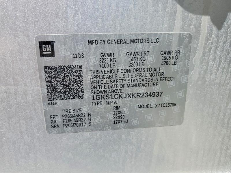Продажа на аукционе авто 2019 Gmc Yukon, vin: 1GKS1CKJXKR234937, номер лота: 51681936