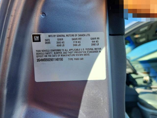 2006 Buick Lacrosse მანქანა იყიდება აუქციონზე, vin: 2G4WD582961148190, აუქციონის ნომერი: 49554086