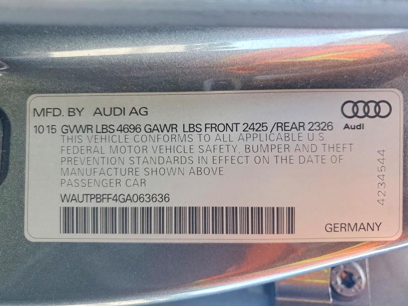 Продажа на аукционе авто 2016 Audi A3, vin: WAUTPBFF4GA063636, номер лота: 51027246