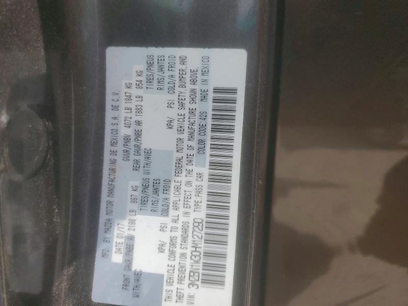 Продажа на аукционе авто 2017 Mazda 3, vin: 3MZBN1W30HM127290, номер лота: 48508316