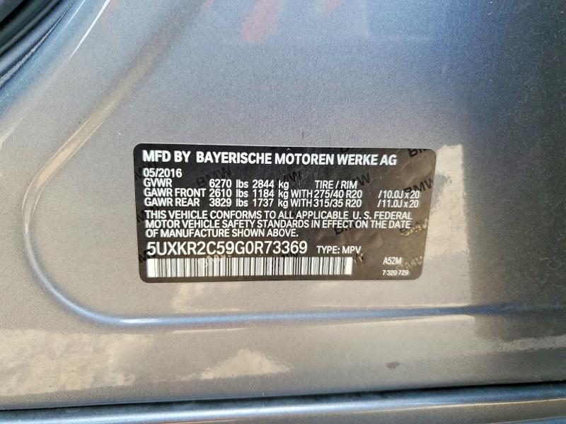Продаж на аукціоні авто 2016 Bmw X5, vin: 5UXKR2C59G0R73369, номер лоту: 49754406