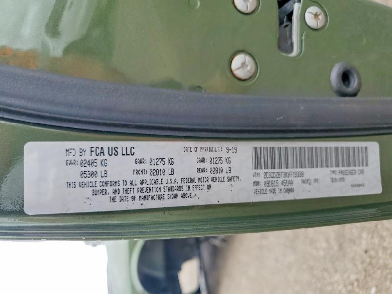 51814626 :رقم المزاد ، 2C3CDZBT3KH719338 vin ، 2019 Dodge Challenger مزاد بيع