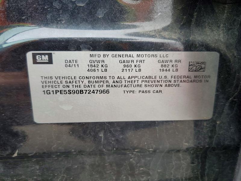 Aukcja sprzedaży 2011 Chevrolet Cruze, vin: 1G1PE5S90B7247966, numer aukcji: 48094636