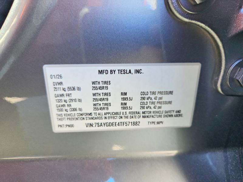 Aukcja sprzedaży 2026 Tesla Model Y, vin: 7SAYGDEE4TF571882, numer aukcji: 48978836