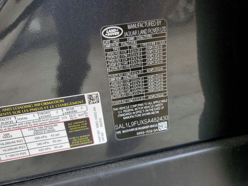 Продажа на аукционе авто 2025 Land Rover Range Rover Sport, vin: SAL1L9FUXSA482430, номер лота: 48772106