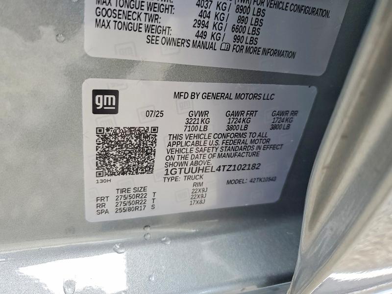 2026 Gmc Sierra მანქანა იყიდება აუქციონზე, vin: 1GTUUHEL4TZ102182, აუქციონის ნომერი: 51067496
