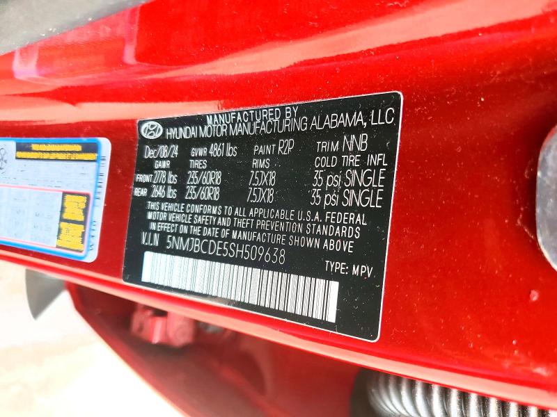 Aukcja sprzedaży 2025 Hyundai Tucson, vin: 5NMJBCDE5SH509638, numer aukcji: 49232036