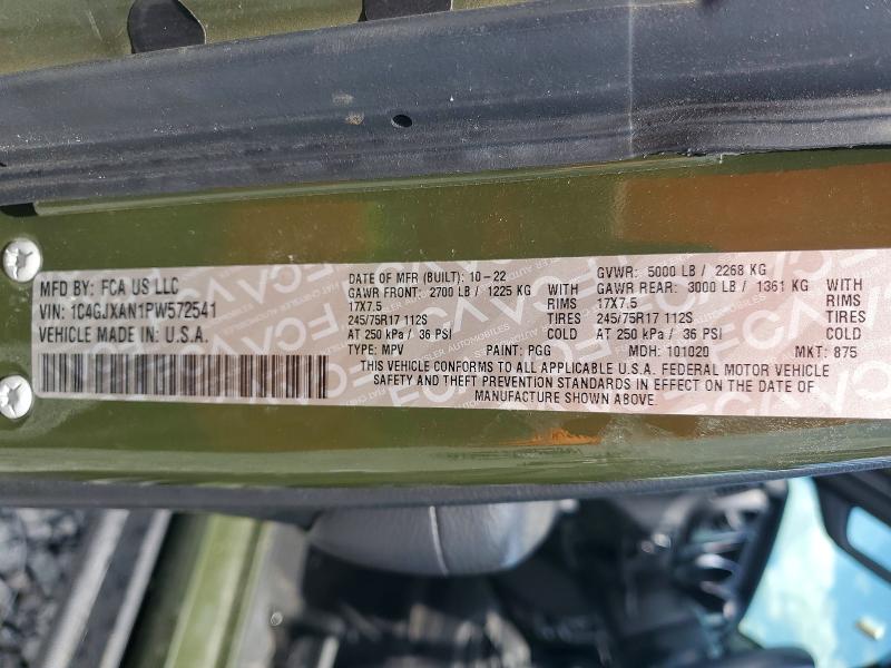 Aukcja sprzedaży 2023 Jeep Wrangler, vin: 1C4GJXAN1PW572541, numer aukcji: 50626956